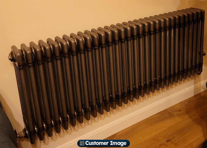 UK Radiators - Alpha Raw Metal 4 Column Radiator 600 x 988 installed in room