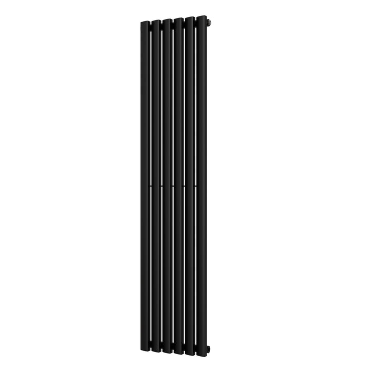 Scalloway - Black Vertical Radiator H1600mm x W355mm Single Panel