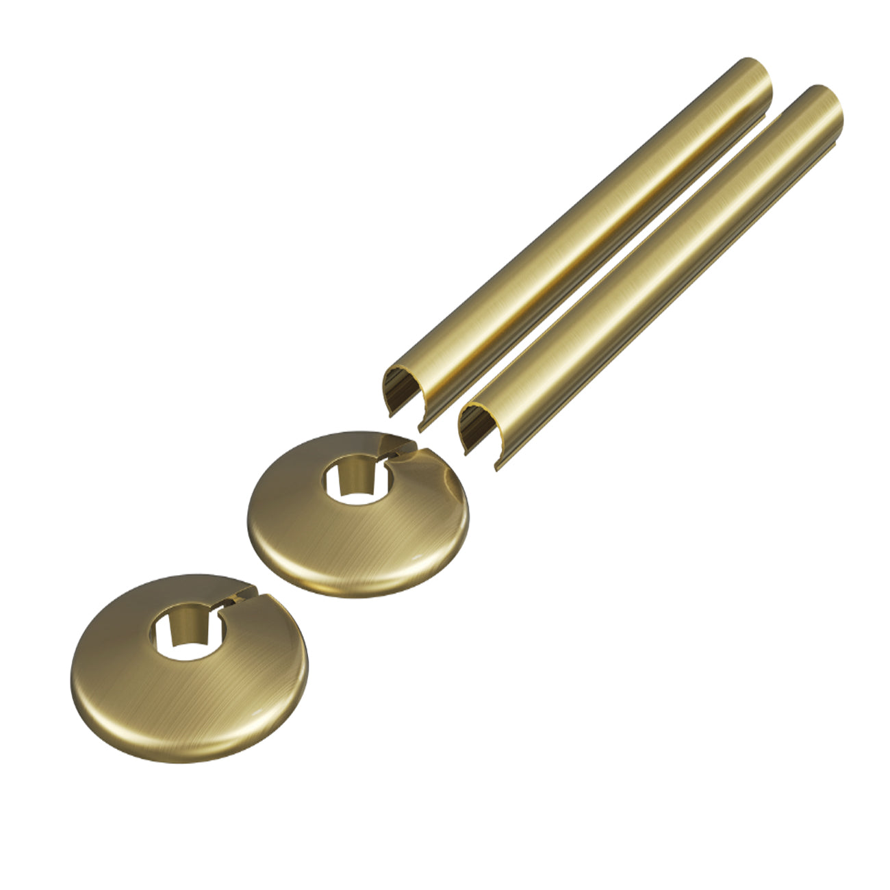 Talus - Brushed Brass Brushed Alloy Metal Snap On Pipe Covers 300mm