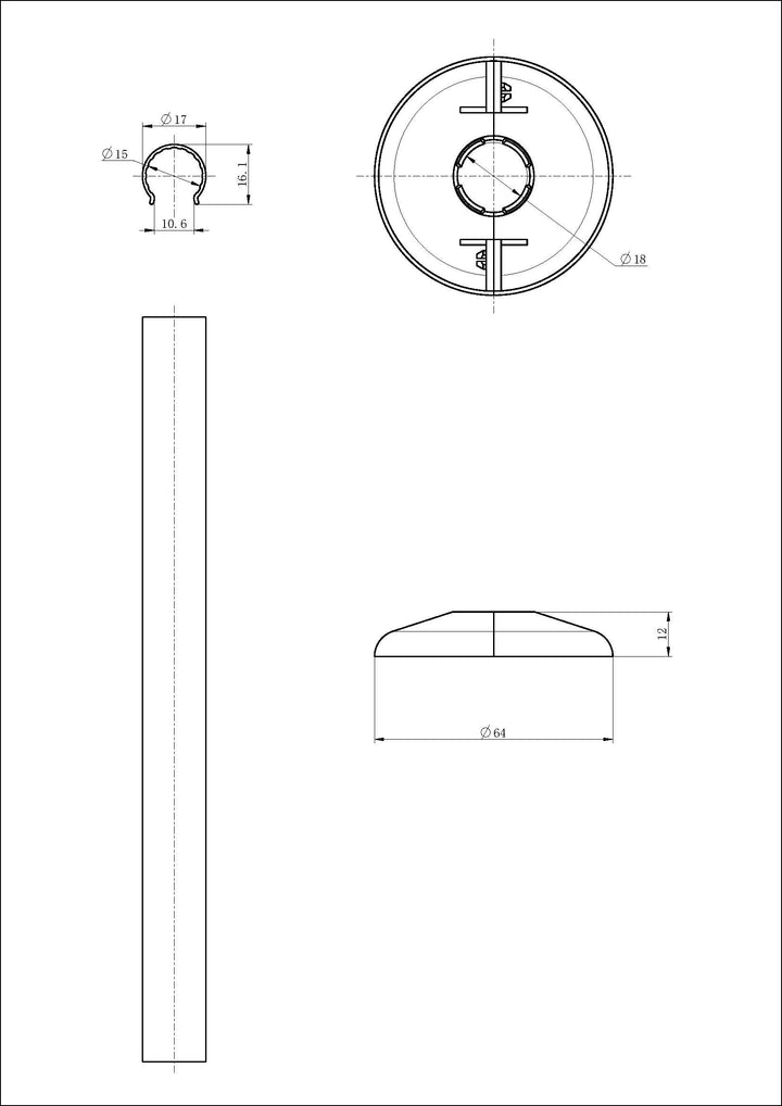 Talus - Anthracite Matt Snap On Pipe Covers 200mm
