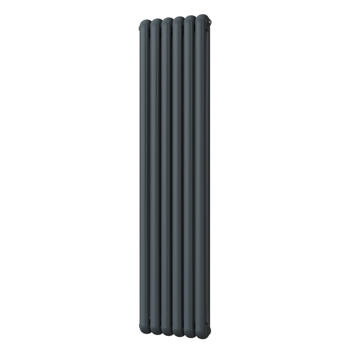 Sherwood - Anthracite Vertical Round Top Column Radiator H1800mm x W437mm 2 Column