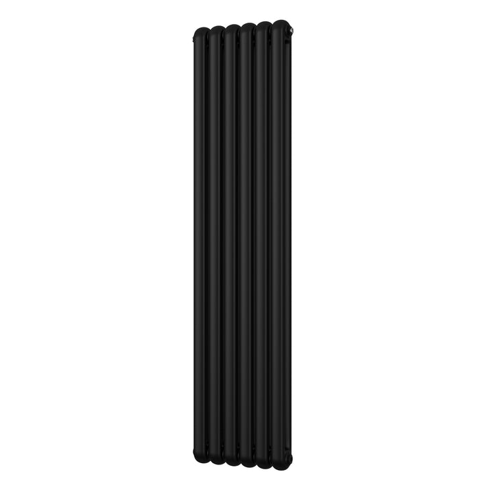 Sherwood - Black Vertical Round Top Column Radiator H1800mm x W437mm 2 Column