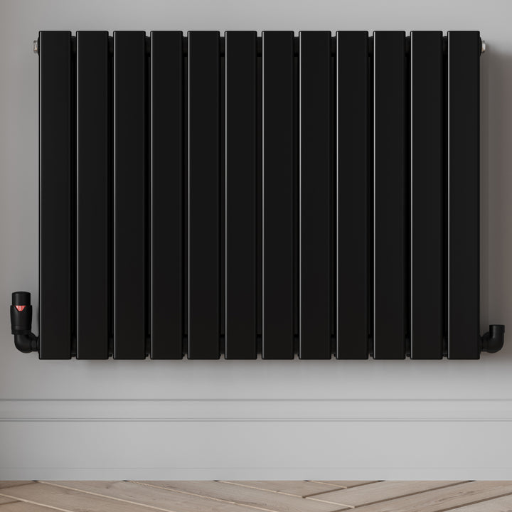 Stirling Bold - Black Thermostatic Radiator Valve & Installation Kit Corner 15mm