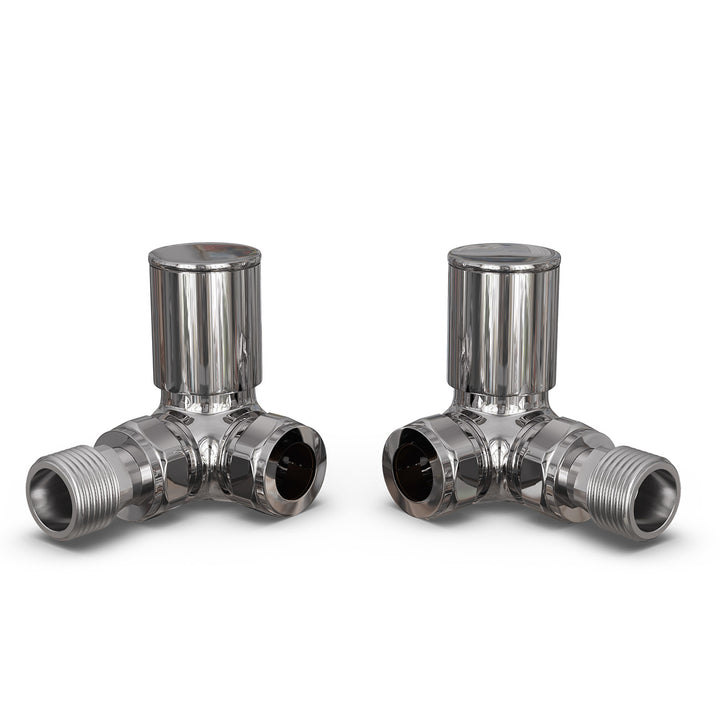 Round - Chrome Radiator Valve Corner Polished 15mm