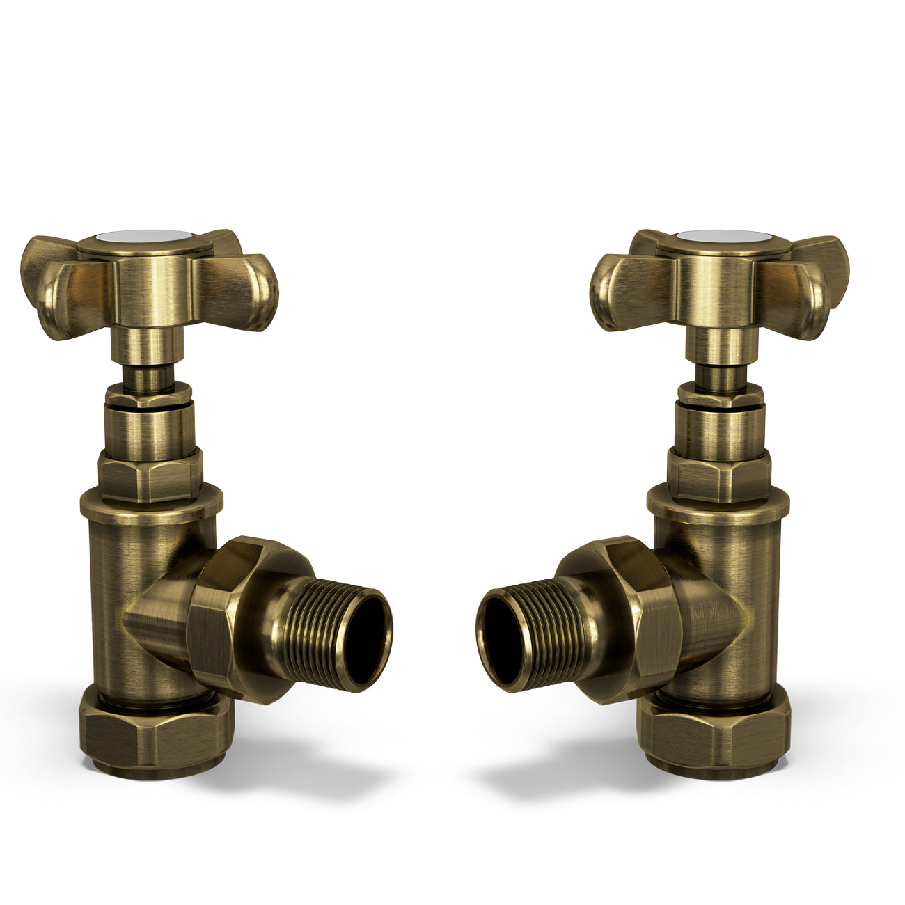 Signature Traditional - Antique Brass Radiator Valve Angled 15mm