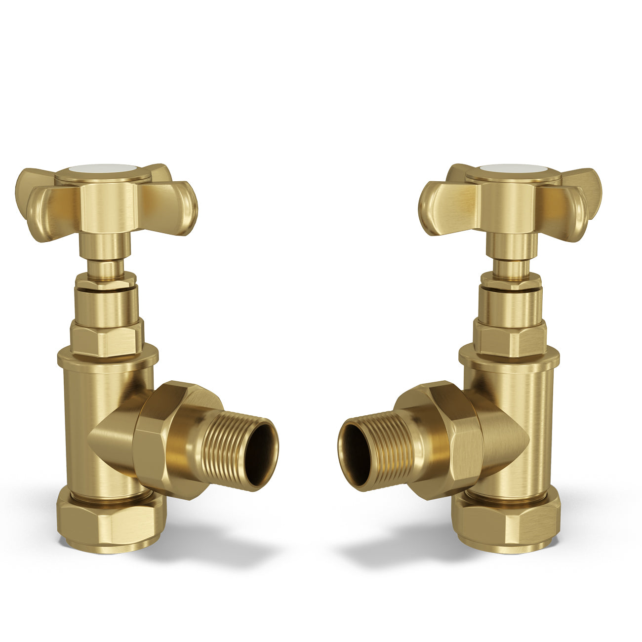 Signature Traditional - Brushed Brass Radiator Valve Angled 10mm