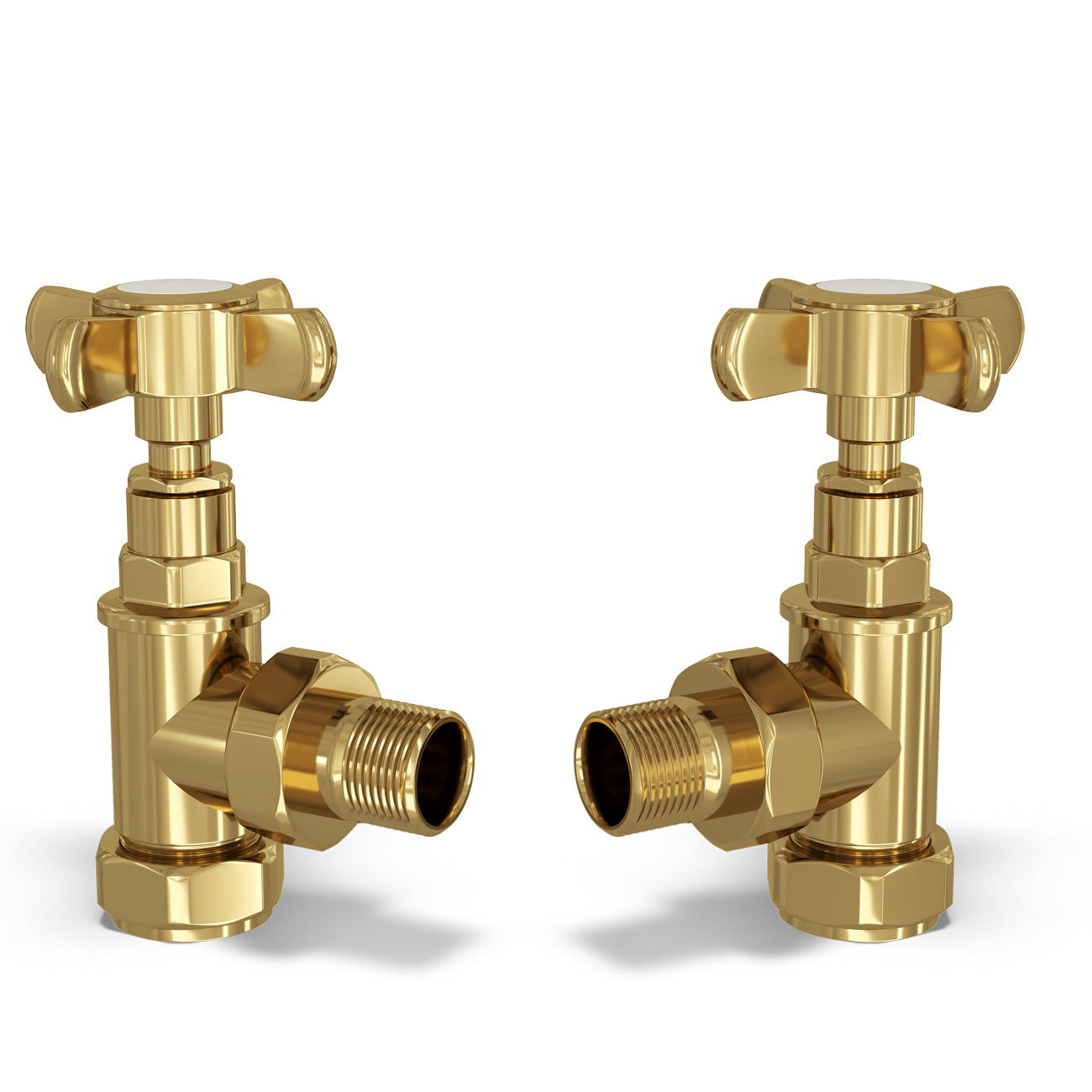 Signature Traditional Polished Brass Radiator Valve Angled 8mm