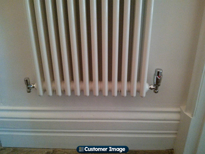 Talus Flair - Chrome Thermostatic Radiator Valve & Lockshield Angled 15mm