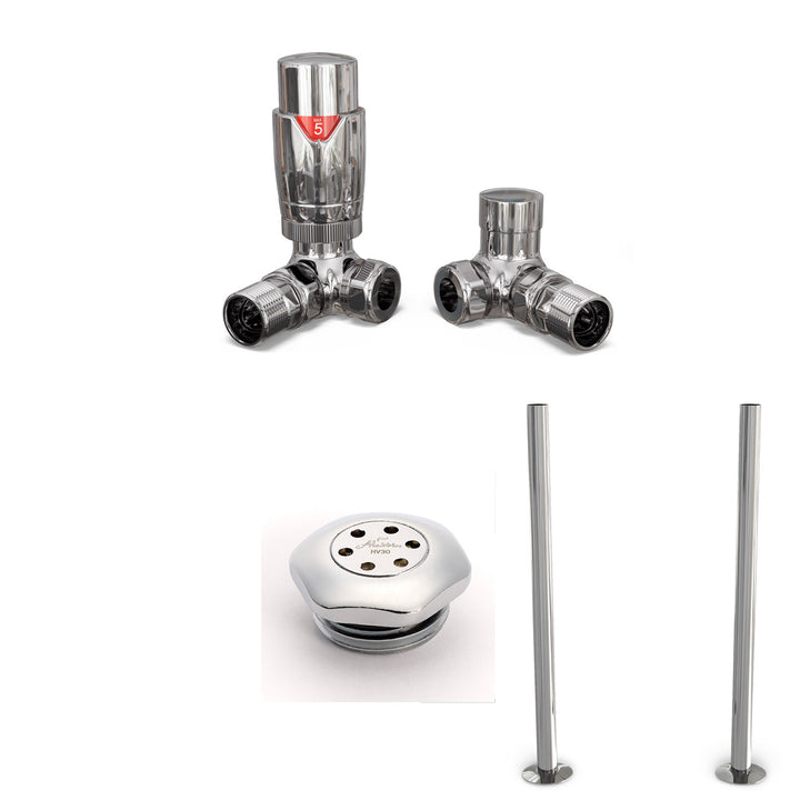 Talus Flair - Thermostatic Radiator Valve & Accessory Kit - Chrome Corner 15mm
