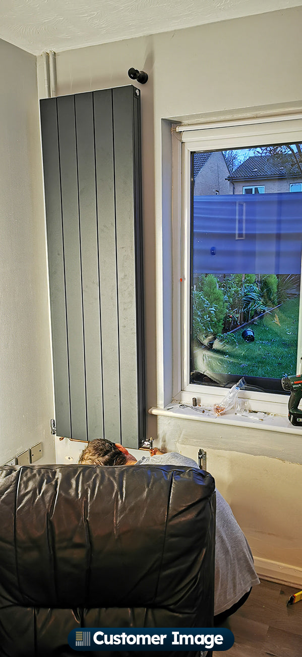 Thetford - Anthracite Vertical Radiator Double Panel H1600mm x W466mm Smooth