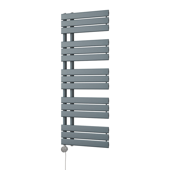 Tristan - Anthracite Electric Towel Rail H1292mm x W500mm 600w Thermostatic