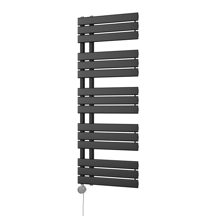 Tristan - Black Electric Towel Rail H1292mm x W500mm 600w Thermostatic