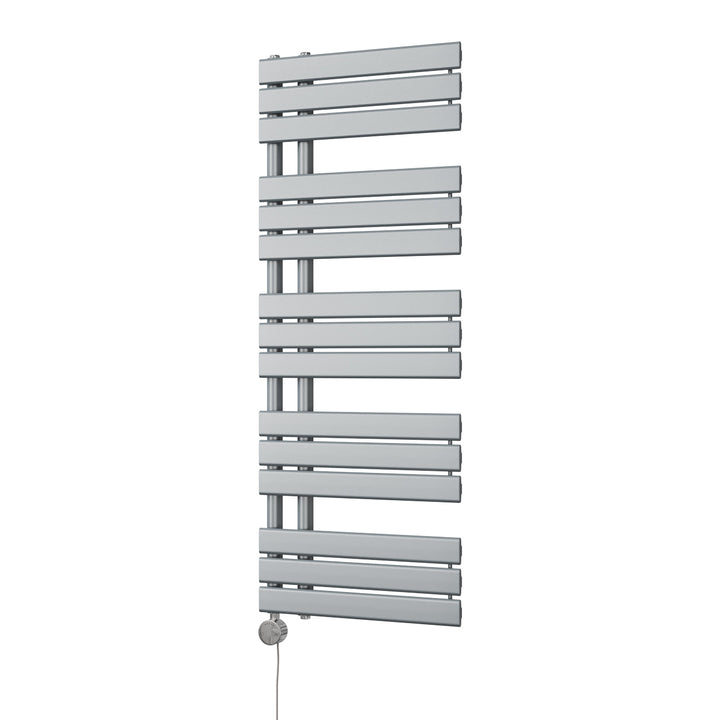 Tristan - Silver Electric Towel Rail H1292mm x W500mm 600w Thermostatic