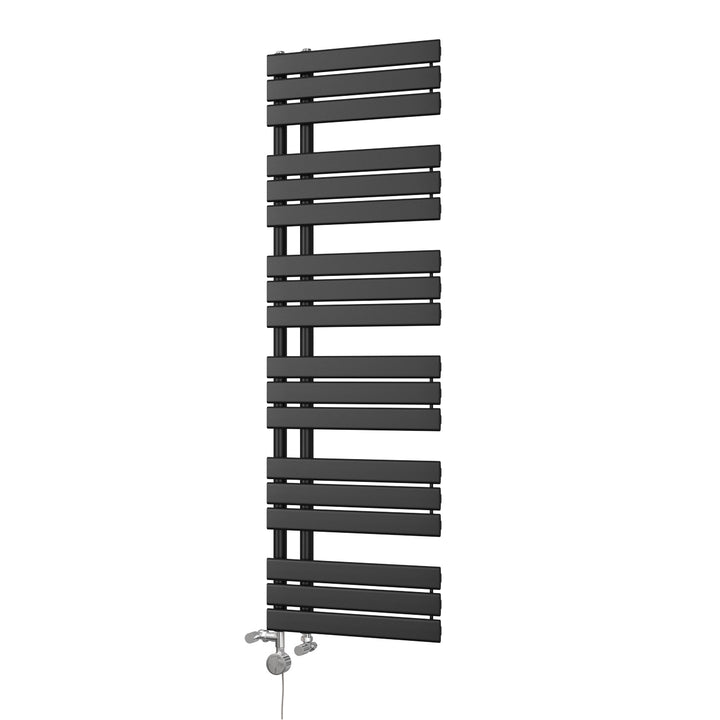 Tristan - Black Dual Fuel Towel Rail H1564mm x W500mm Thermostatic