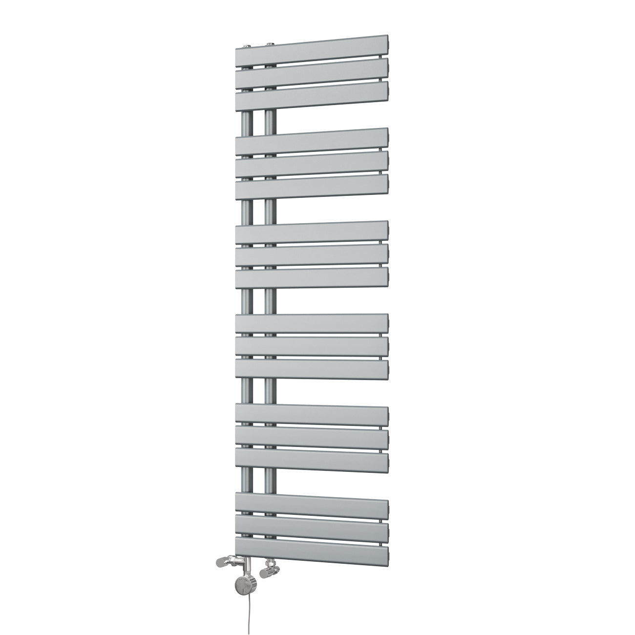 Tristan - Silver Dual Fuel Towel Rail H1564mm x W500mm Thermostatic