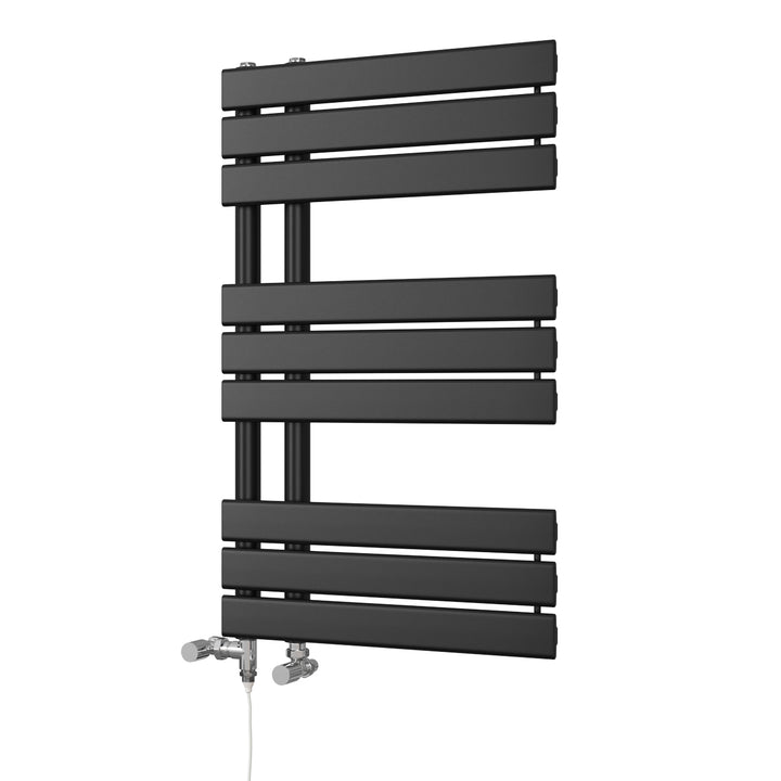 Tristan - Black Dual Fuel Towel Rail H816mm x W500mm Standard