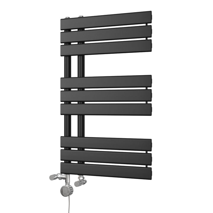 Tristan - Black Dual Fuel Towel Rail H816mm x W500mm Thermostatic