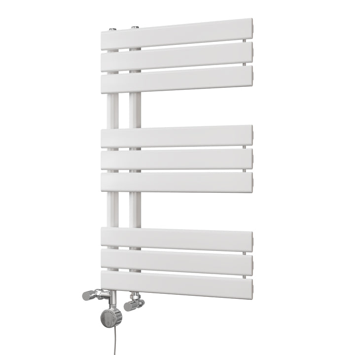 Tristan - White Dual Fuel Towel Rail H816mm x W500mm Thermostatic