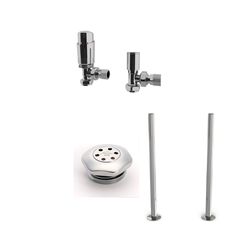 Talus Bold - Thermostatic Radiator Valve & Accessory Kit - Chrome Angled 15mm