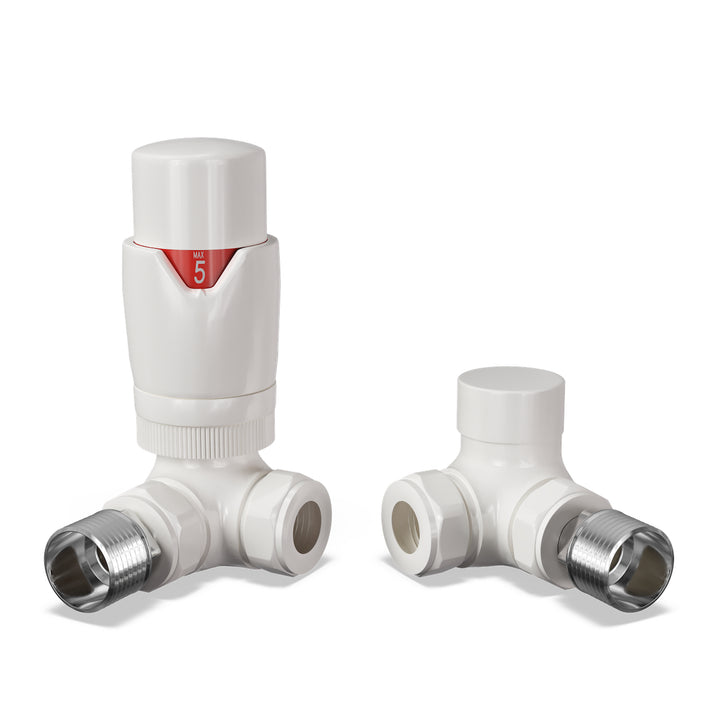 Stirling Bold - Thermostatic Radiator Valve & Accessory Kit - White Corner 15mm