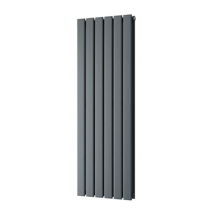 Typhoon - Anthracite Designer Radiator H1200mm x W408mm Double Panel - Feet Included