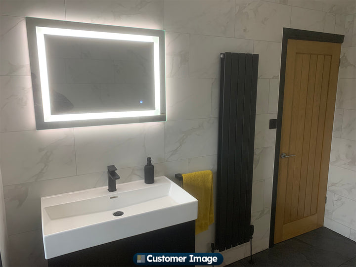 Typhoon - Black Vertical Radiator H1600mm x W340mm Double Panel