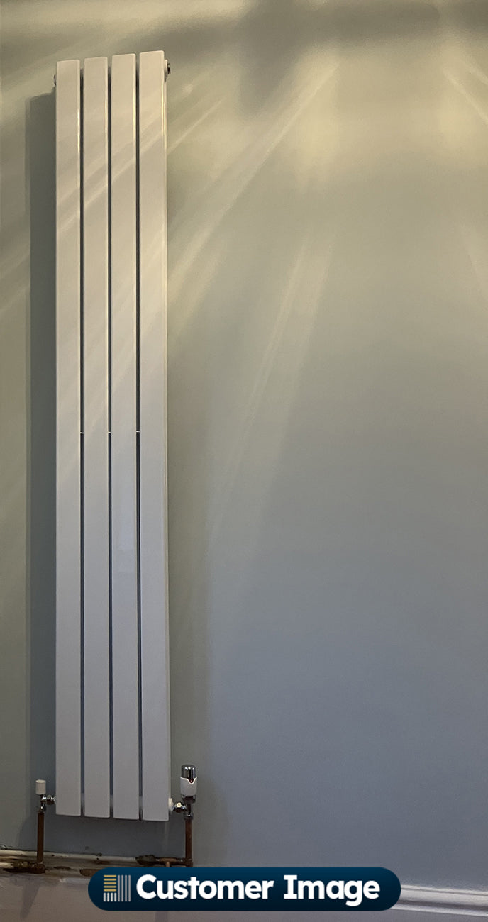 Typhoon - White Designer Radiator H1800mm x W272mm Double Panel - Feet Included
