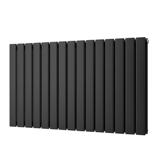 Typhoon matt black horizontal double-panel radiator, 600mm high x 1020mm wide