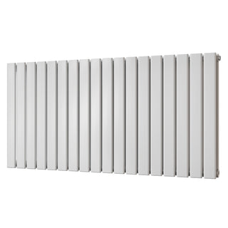 Typhoon gloss white horizontal double-panel radiator, 600mm high x 1224mm wide