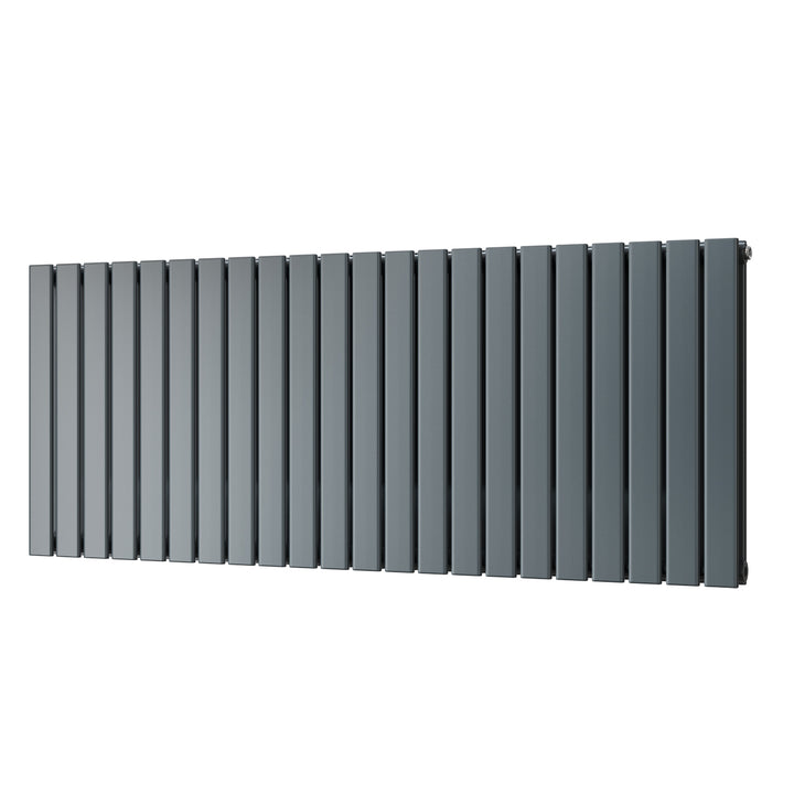 Typhoon - Anthracite Designer Radiator H600mm x W1496mm Double Panel - Feet Included