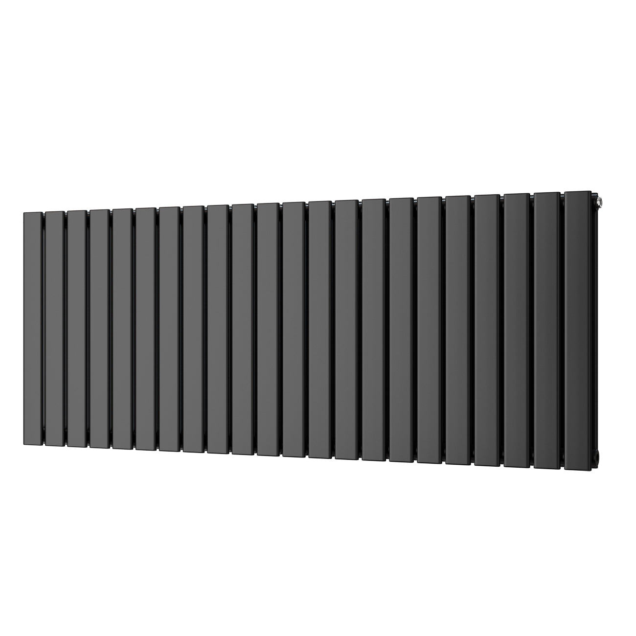 Typhoon - Black Designer Radiator H600mm x W1496mm Double Panel - Feet Included
