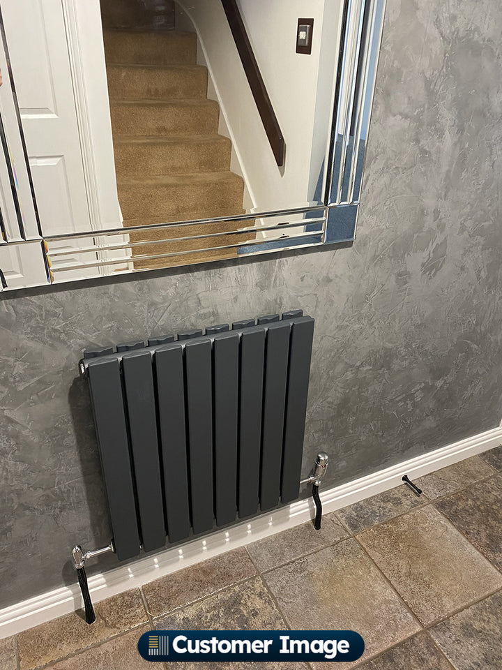 Typhoon - Anthracite Designer Radiator H600mm x W544mm Double Panel - Feet Included