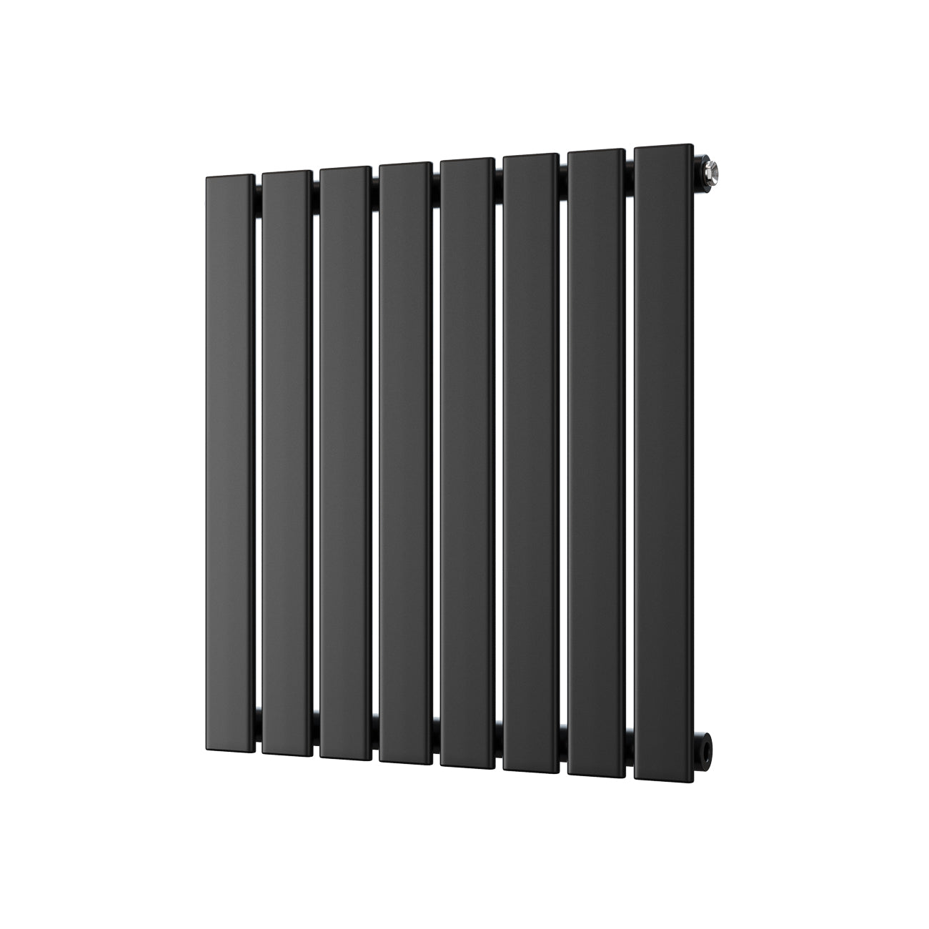 Typhoon - Black Designer Radiator H600mm x W544mm Single Panel - Feet Included