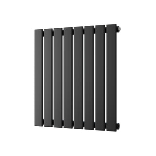 Typhoon matt black horizontal single-panel radiator, 600mm high x 544mm wide