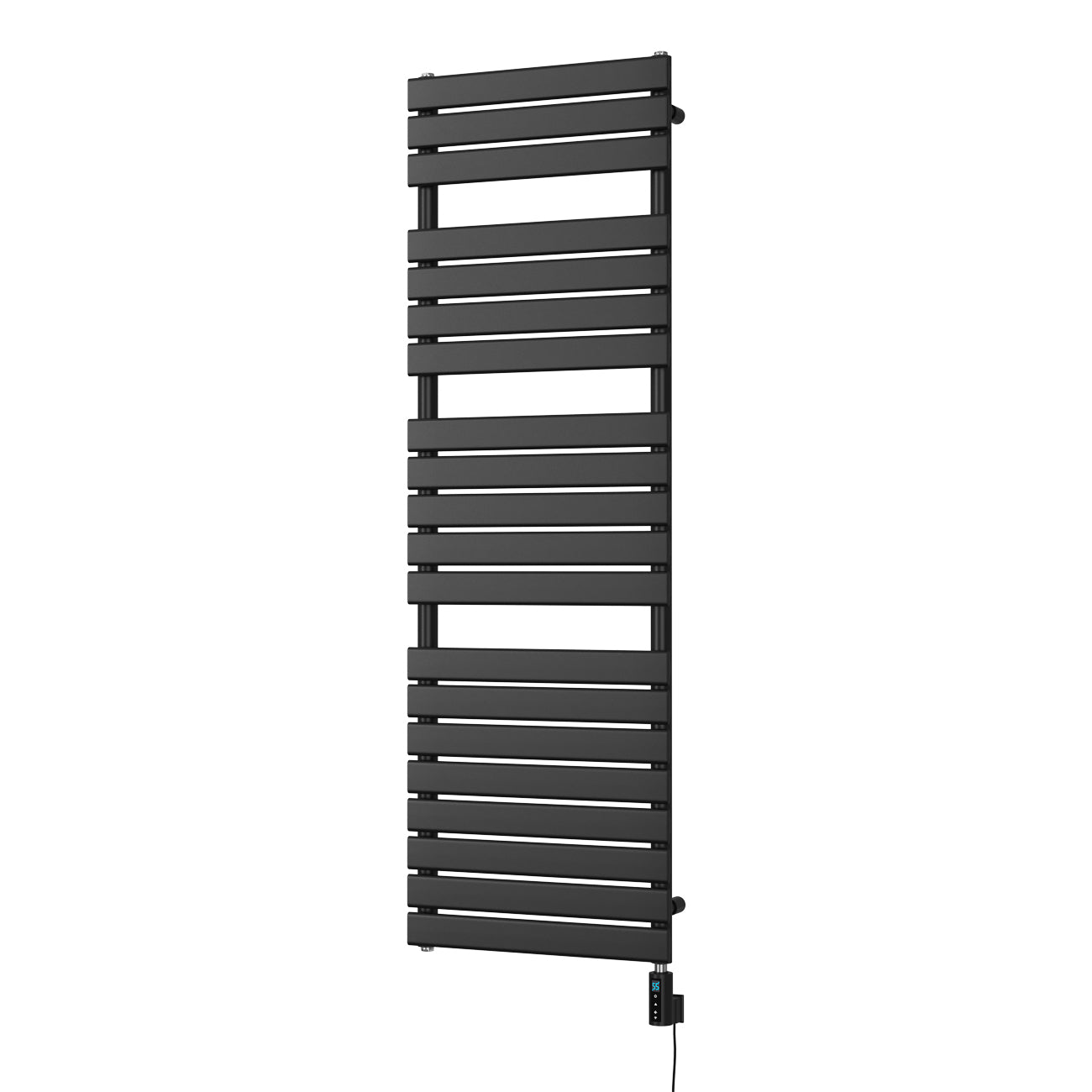 Typhoon - Black Electric Towel Rail H1564mm x W500mm 900w Thermostatic WIFI