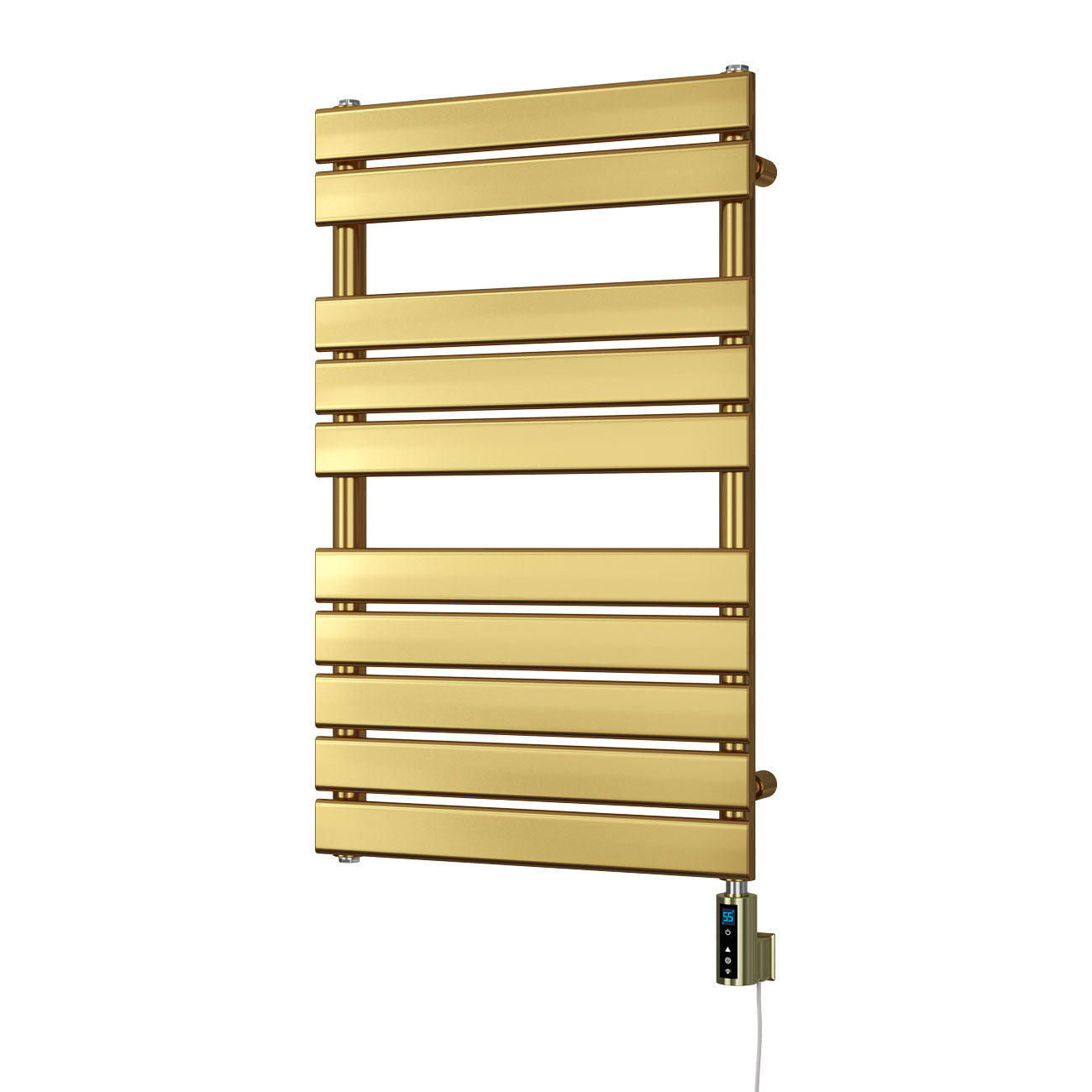 Typhoon - Brushed Brass Electric Towel Rail H816mm x W500mm 300w Thermostatic WIFI