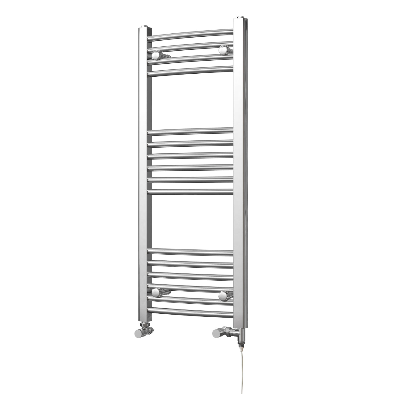 Zennor - Chrome Dual Fuel Towel Rail H1000mm x W400mm Standard - Curved
