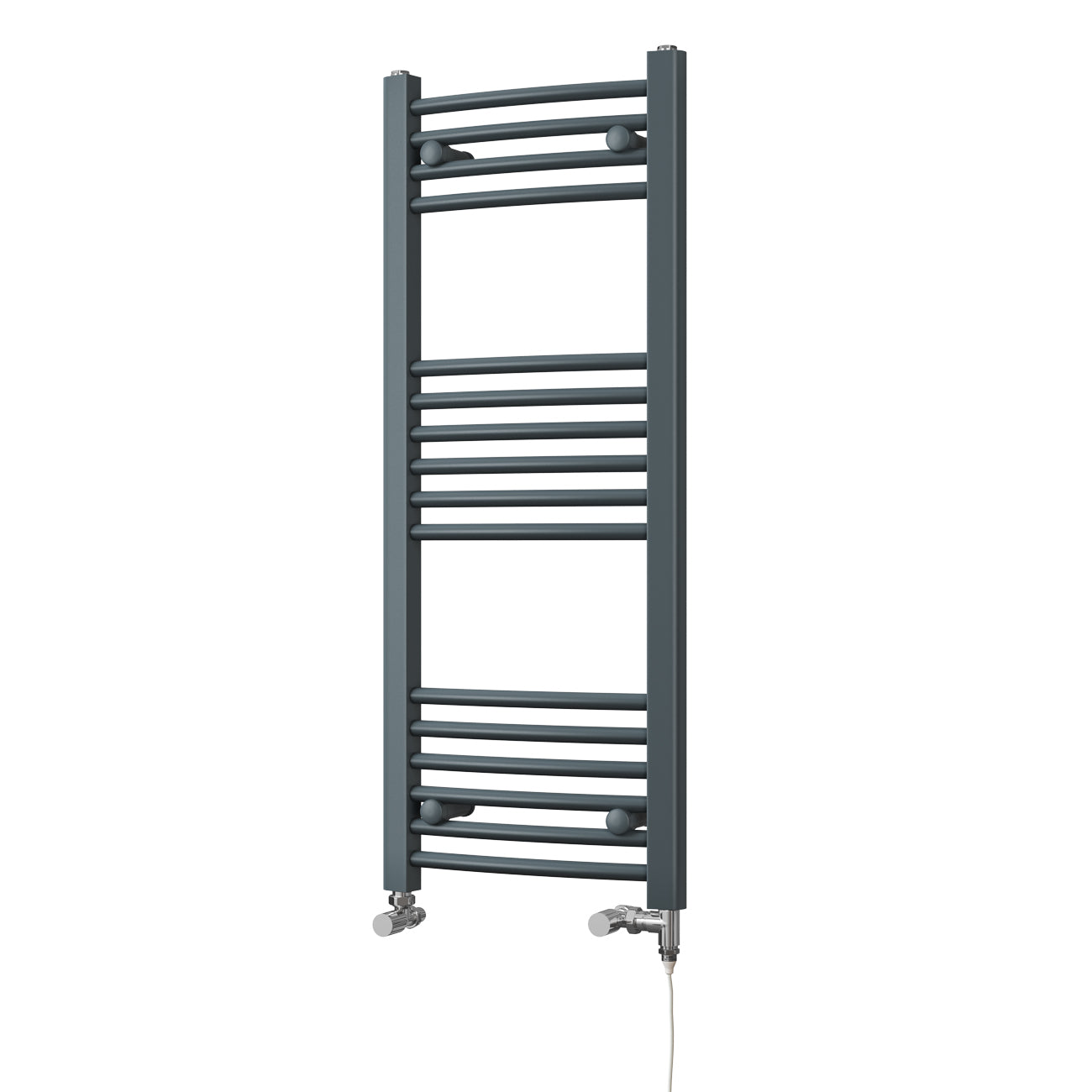 Zennor - Anthracite Dual Fuel Towel Rail H1000mm x W400mm Standard - Curved