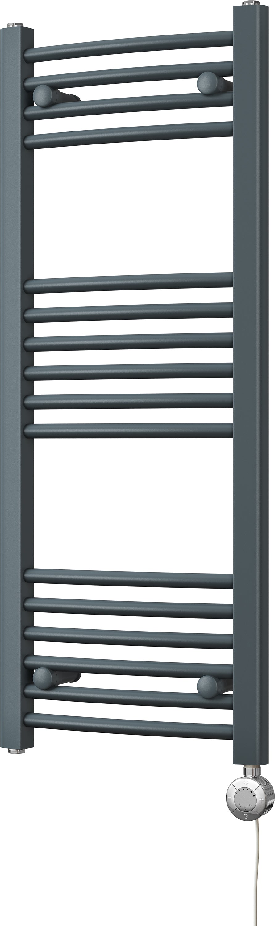 Zennor - Anthracite Electric Towel Rail H1000mm x W400mm Curved 300w Thermostatic