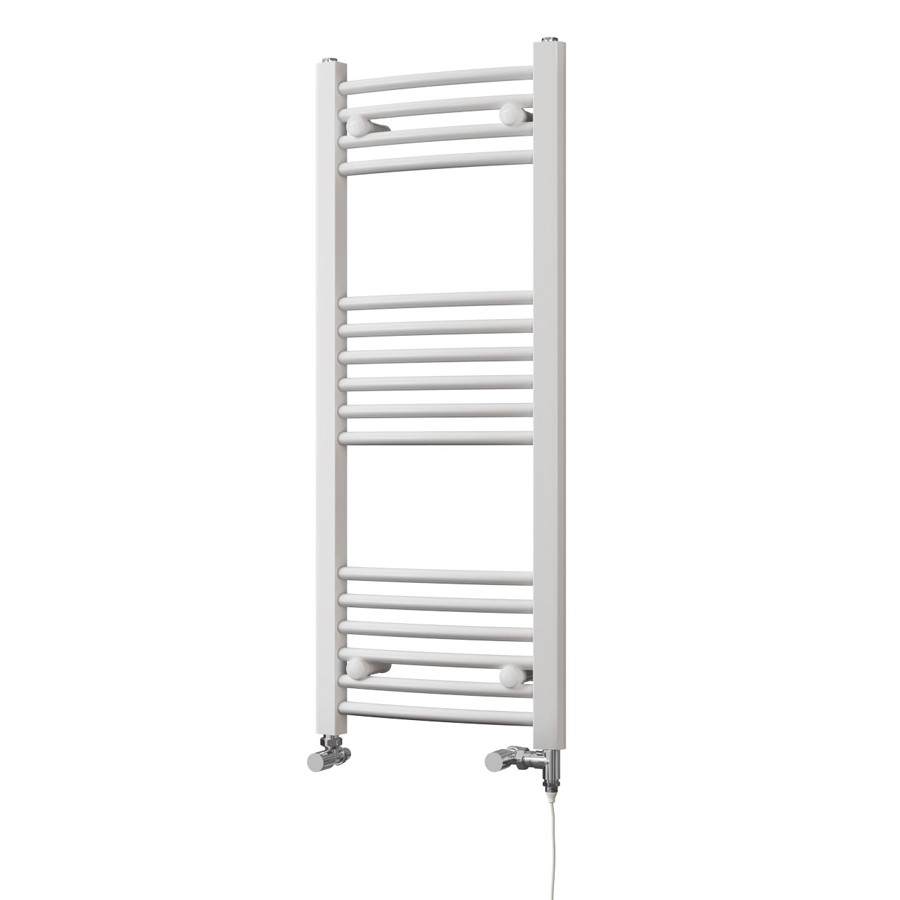 Zennor - White Dual Fuel Towel Rail H1000mm x W400mm Standard - Curved