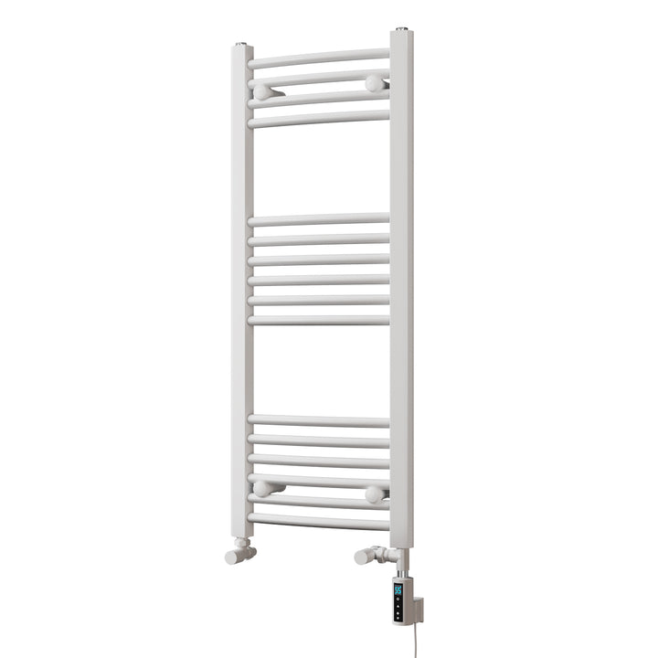 Zennor - White Dual Fuel Towel Rail H1000mm x W400mm Thermostatic WIFI - Curved
