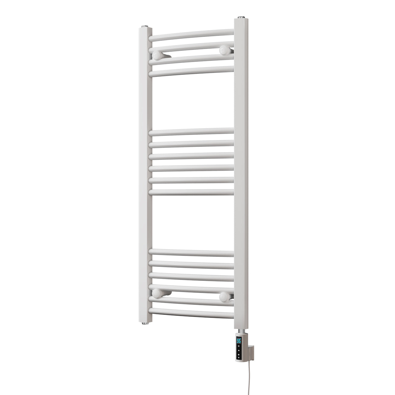 Zennor - White Electric Towel Rail H1000mm x W400mm Curved 300w Thermostatic WIFI
