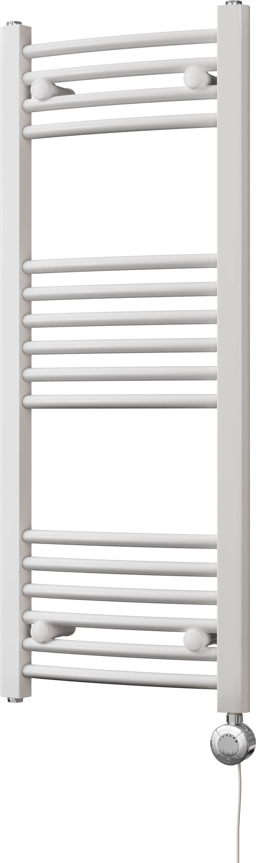 Zennor - White Electric Towel Rail H1000mm x W400mm Curved 300w Thermostatic