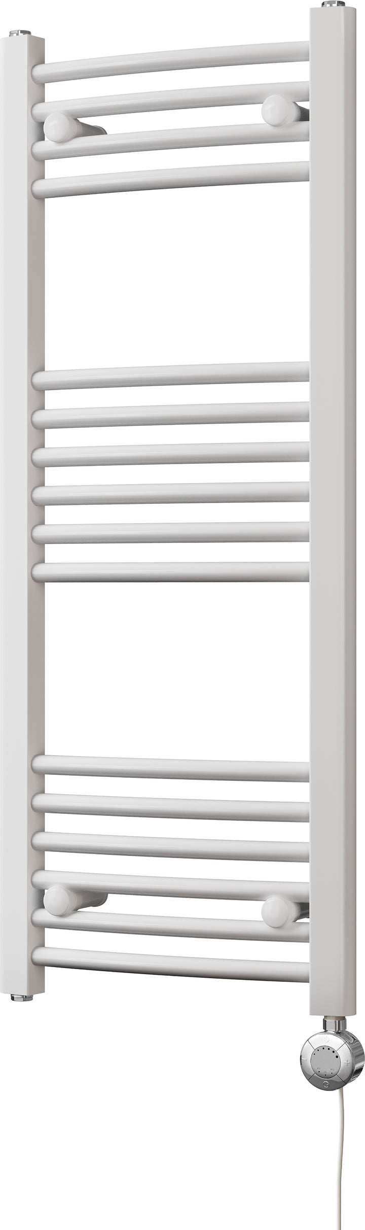 Zennor - White Electric Towel Rail H1000mm x W400mm Curved 300w Thermostatic