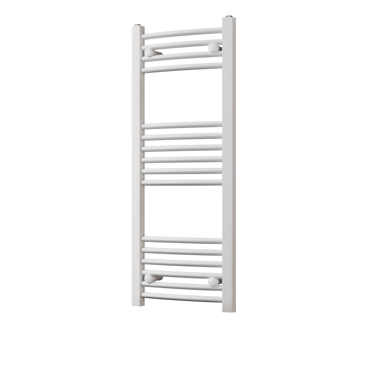 Zennor - White Heated Towel Rail - H1000mm x W400mm - Curved
