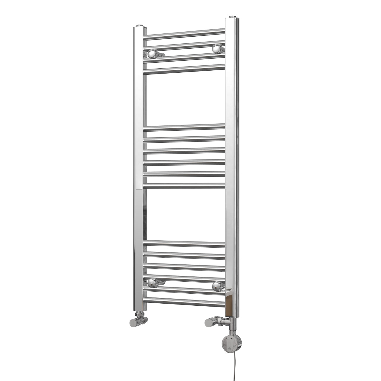 Zennor - Chrome Dual Fuel Towel Rail H1000mm x W400mm Thermostatic - Straight