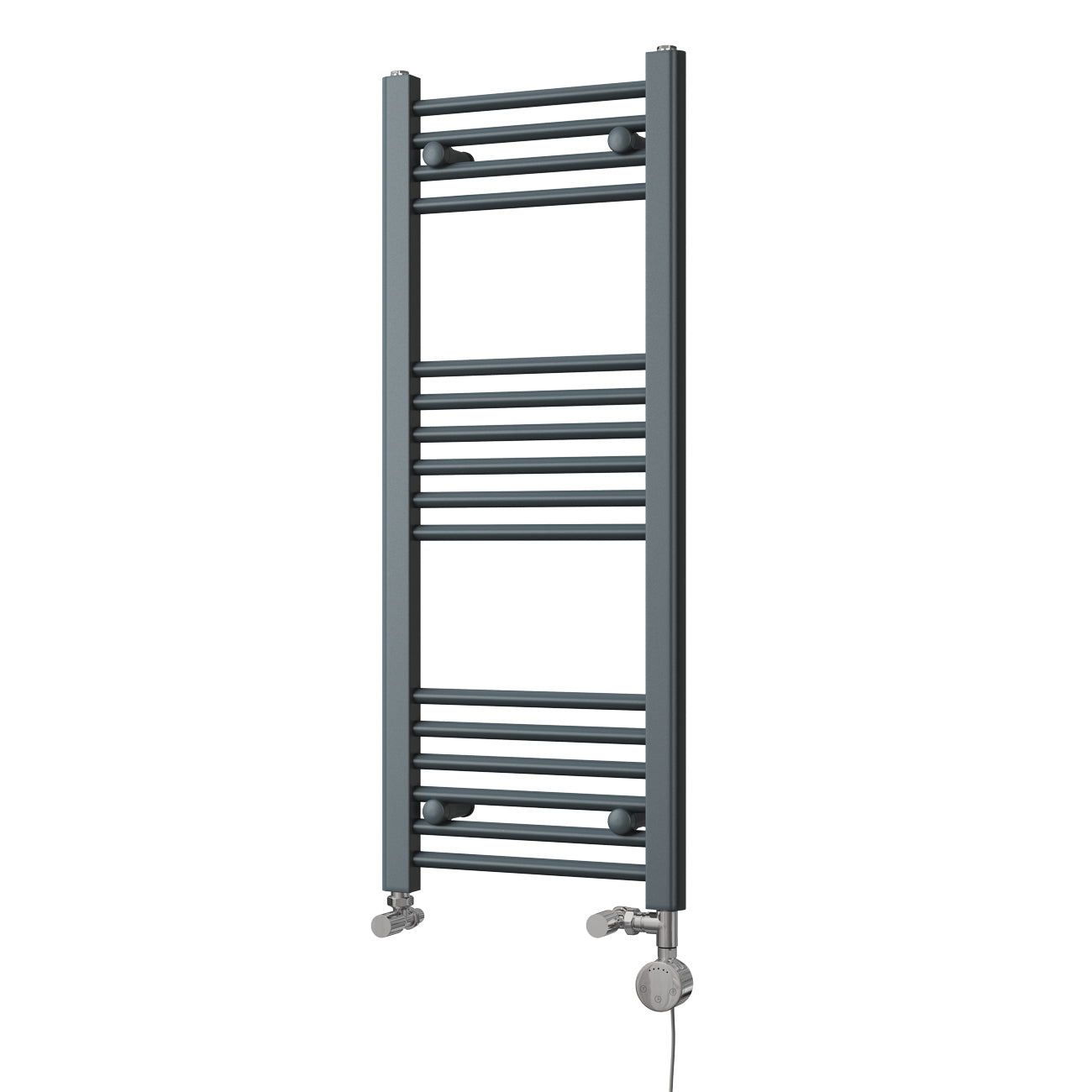 Zennor - Anthracite Dual Fuel Towel Rail H1000mm x W400mm Thermostatic - Straight