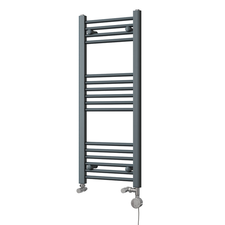 Zennor - Anthracite Dual Fuel Towel Rail H1000mm x W400mm Thermostatic - Straight