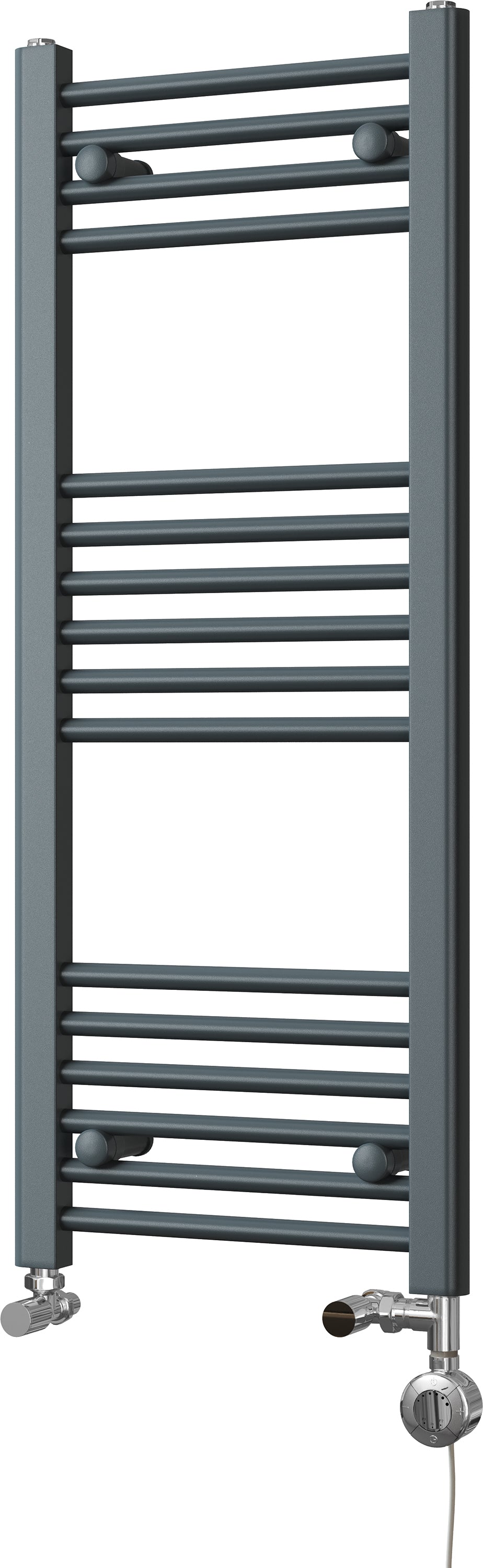 Zennor - Anthracite Dual Fuel Towel Rail H1000mm x W400mm Thermostatic - Straight