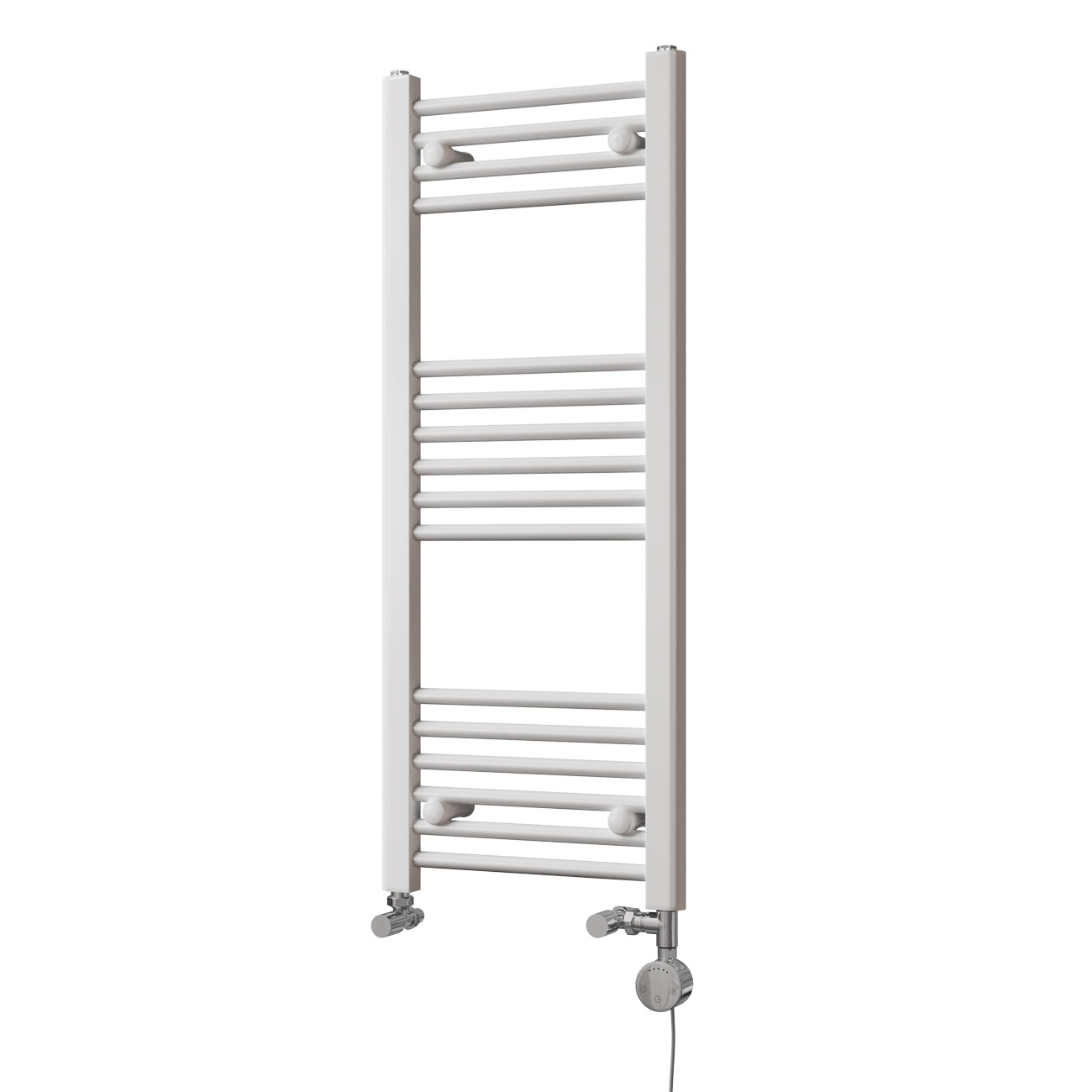 Zennor - White Dual Fuel Towel Rail H1000mm x W400mm Thermostatic - Straight